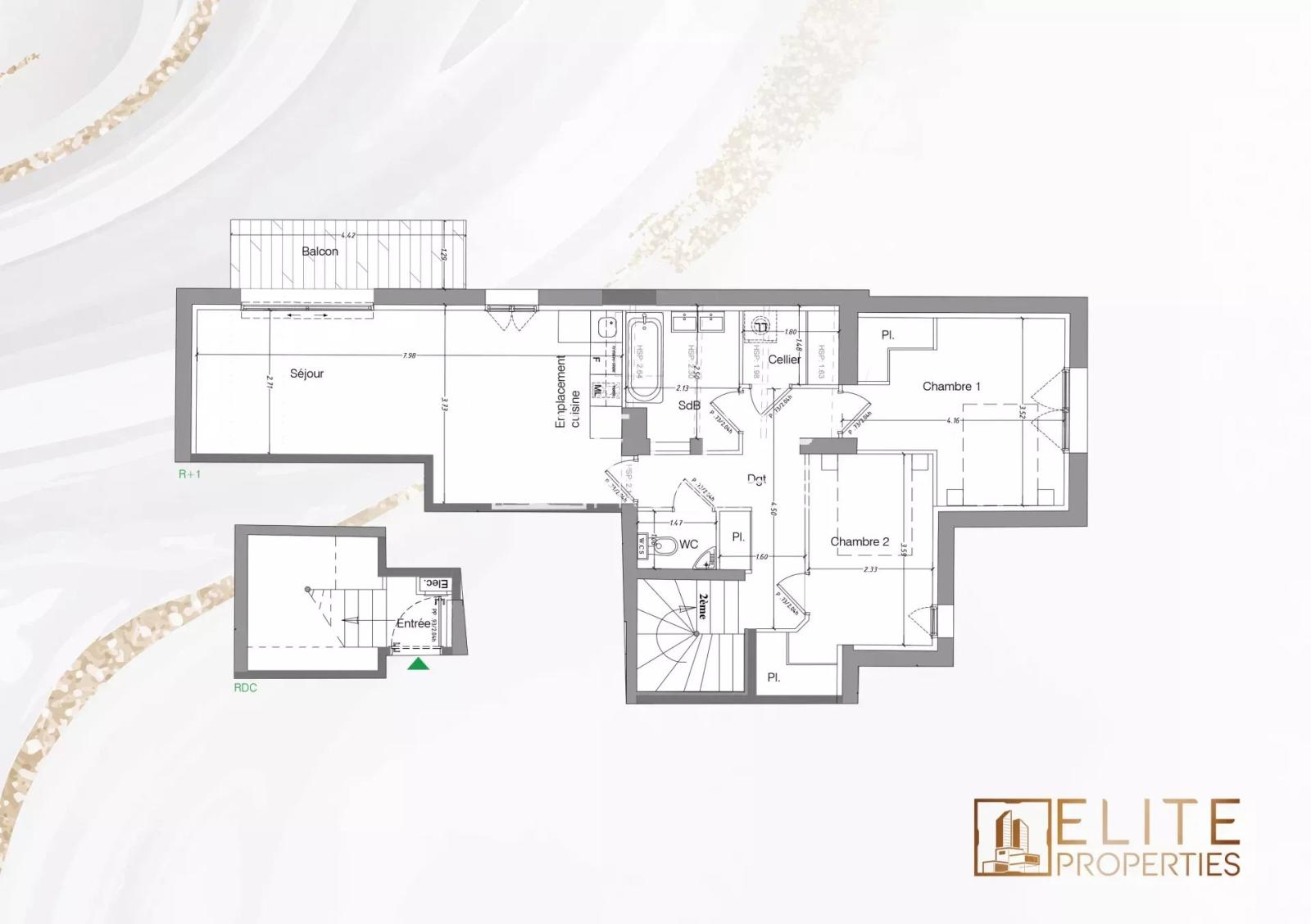 APPARTEMENT 3 PIÈCES DE 66 m²  + PARKING – MOUANS-SARTOUX