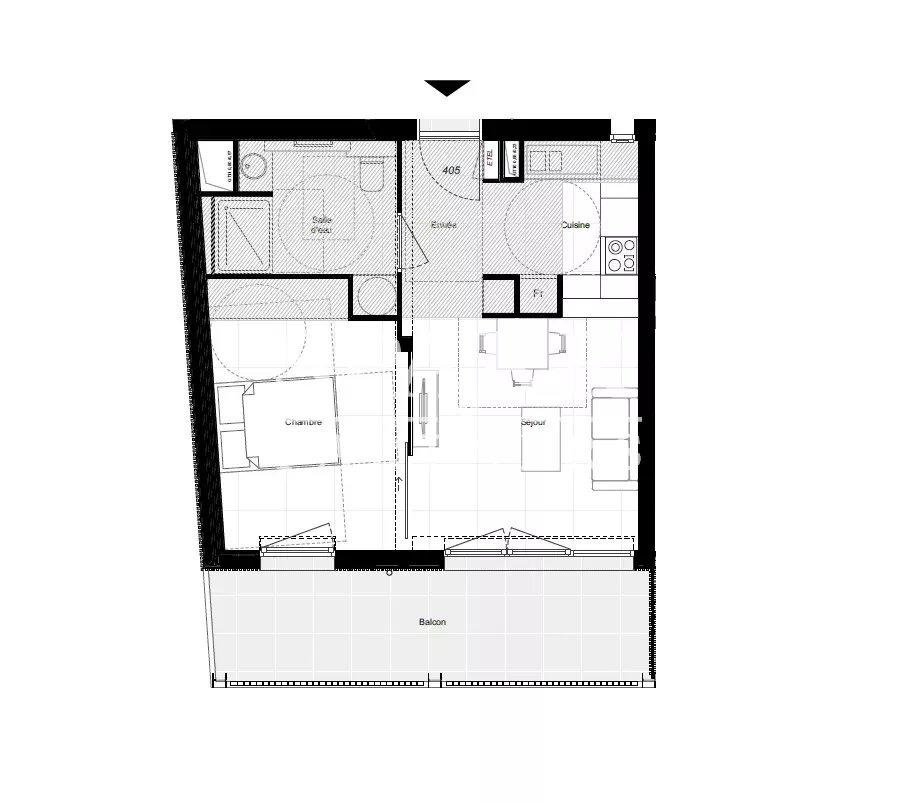 Cap d'Ail- frontière - Monaco - Appartement 2 pièces - vue mer- résidence neuve de standing