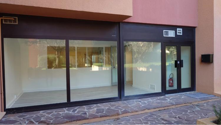 Bureau avec vitrine et vue sur le jardin