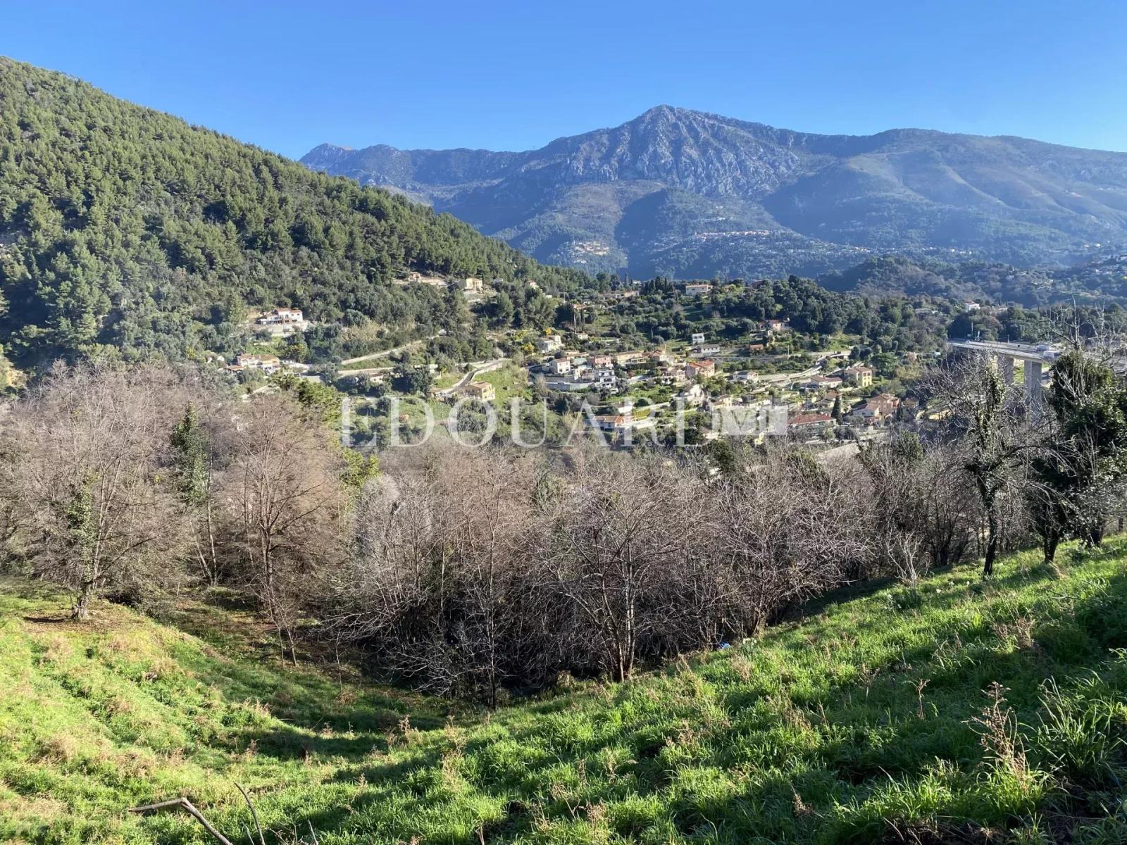 Bel terrain constructible à vendre avec vue panoramique jusqu'à la mer, sur la commune de Sainte Agnès