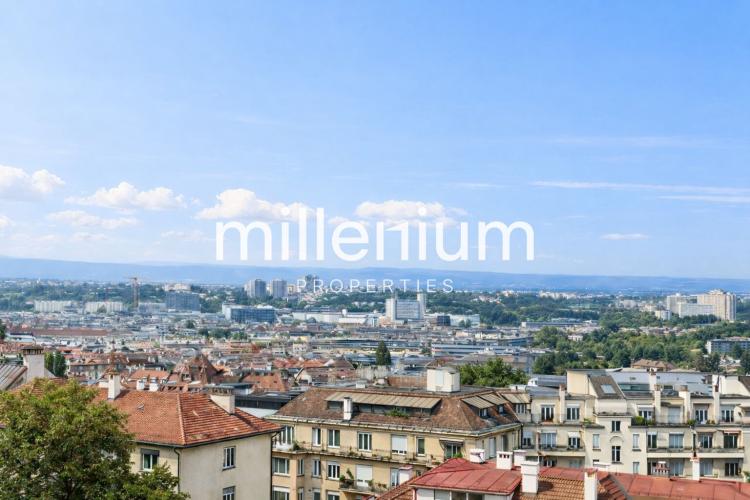 Attique d'exception avec terrasse à Champel (meublé)