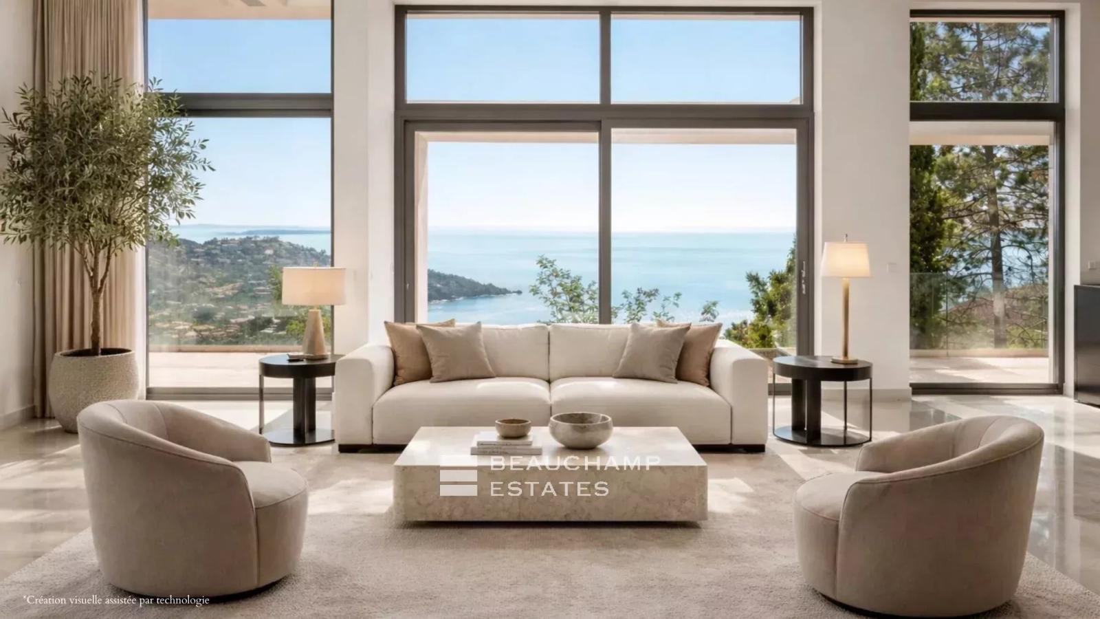 Villa contemporaine neuve avec vue mer