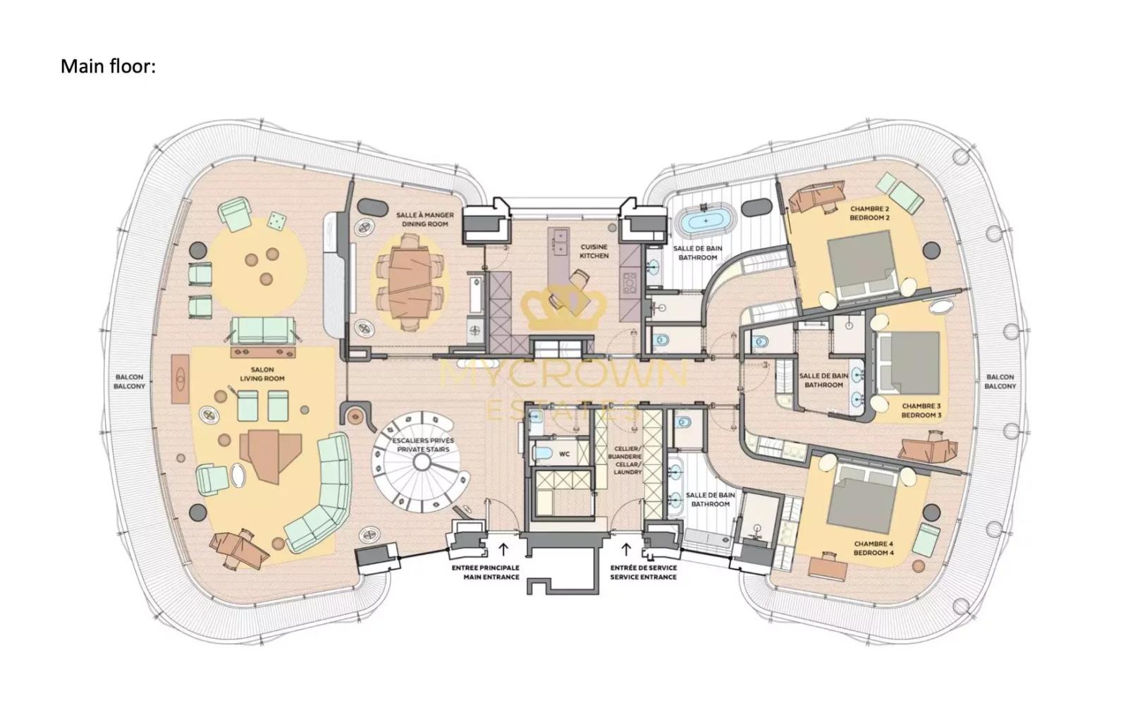 Magnifique duplex avec vue exceptionnelle sur la place du Casino et la mer