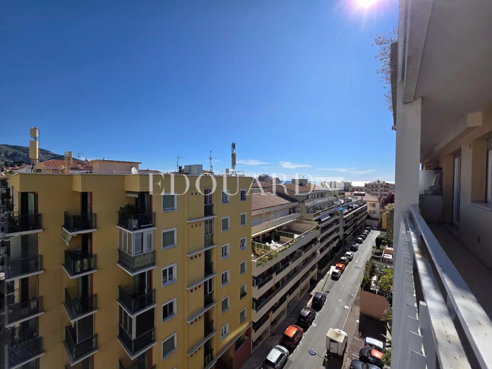 Spacieux deux pièces à vendre en avant dernier étage  avec grand balcon, cave et possibilité garage