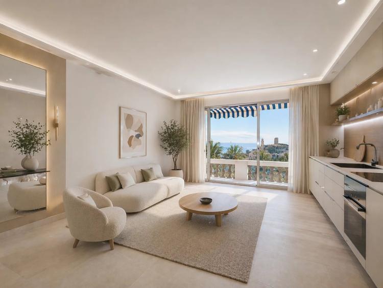 VUE MER EXCEPTIONNELLE, PLEIN SUD ET PARC - GRAND T2/3 - RÉSIDENCE CLASSÉE FIN XIXe