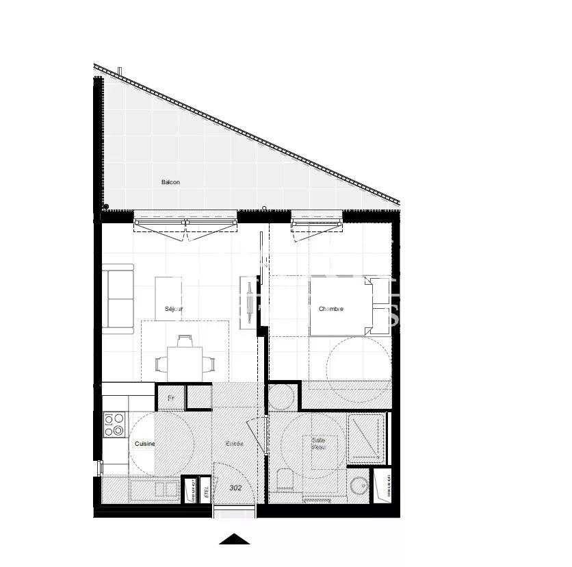 Cap d'Ail- frontière - Monaco - Appartement 2 pièces dans une résidence de standing