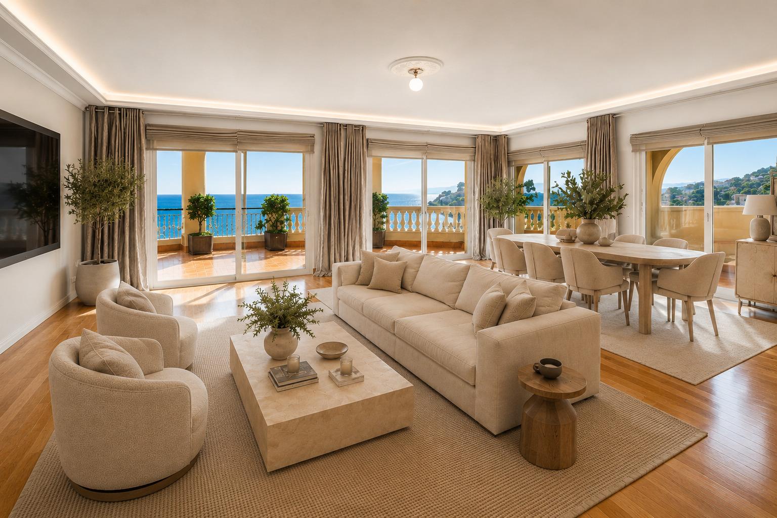 Fontvieille: Appartement d’exception avec terrasse et piscine privative face à la mer