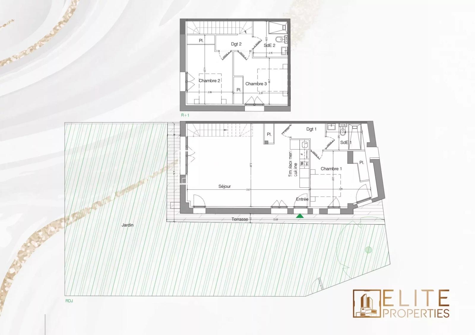 DUPLEX 4 PIÈCES DE 83 m² + JARDIN  & PARKING – MOUANS-SARTOUX