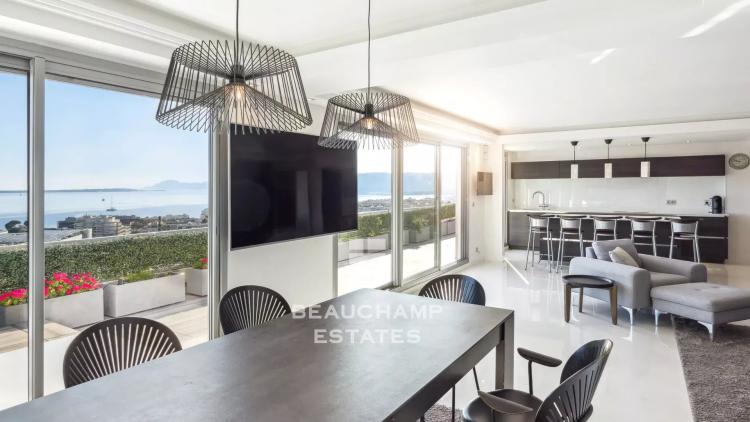 penthouse avec vue mer panoramique et piscine - antibes