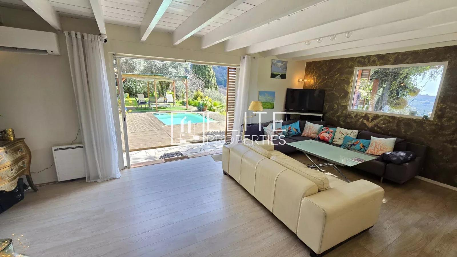 MAISON 5 PIÈCES DE 120 m² + PISCINE ET VUE MER PANORAMIQUE – GRASSE