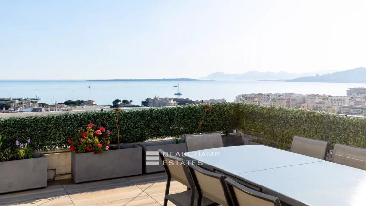 penthouse avec vue mer panoramique et piscine - antibes