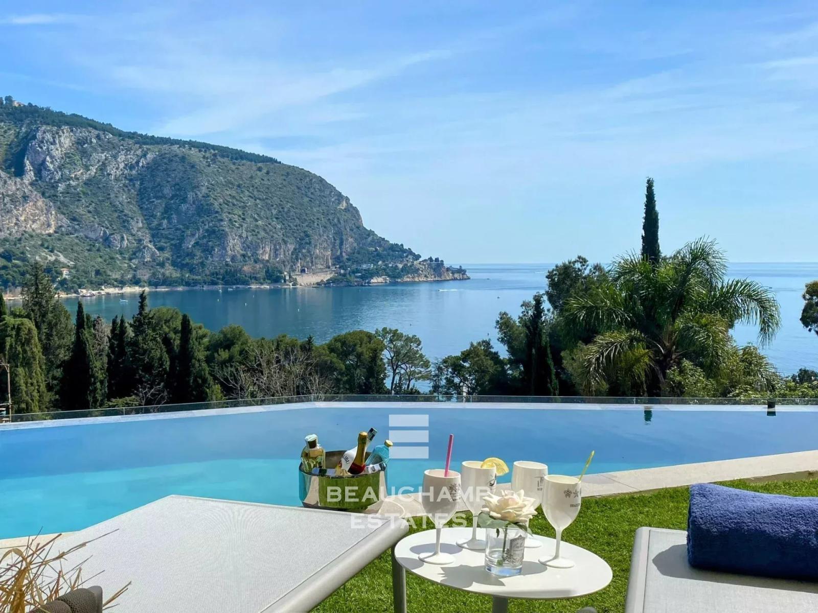 Villa contemporaine 4 chambres avec vue mer panoramique - Èze