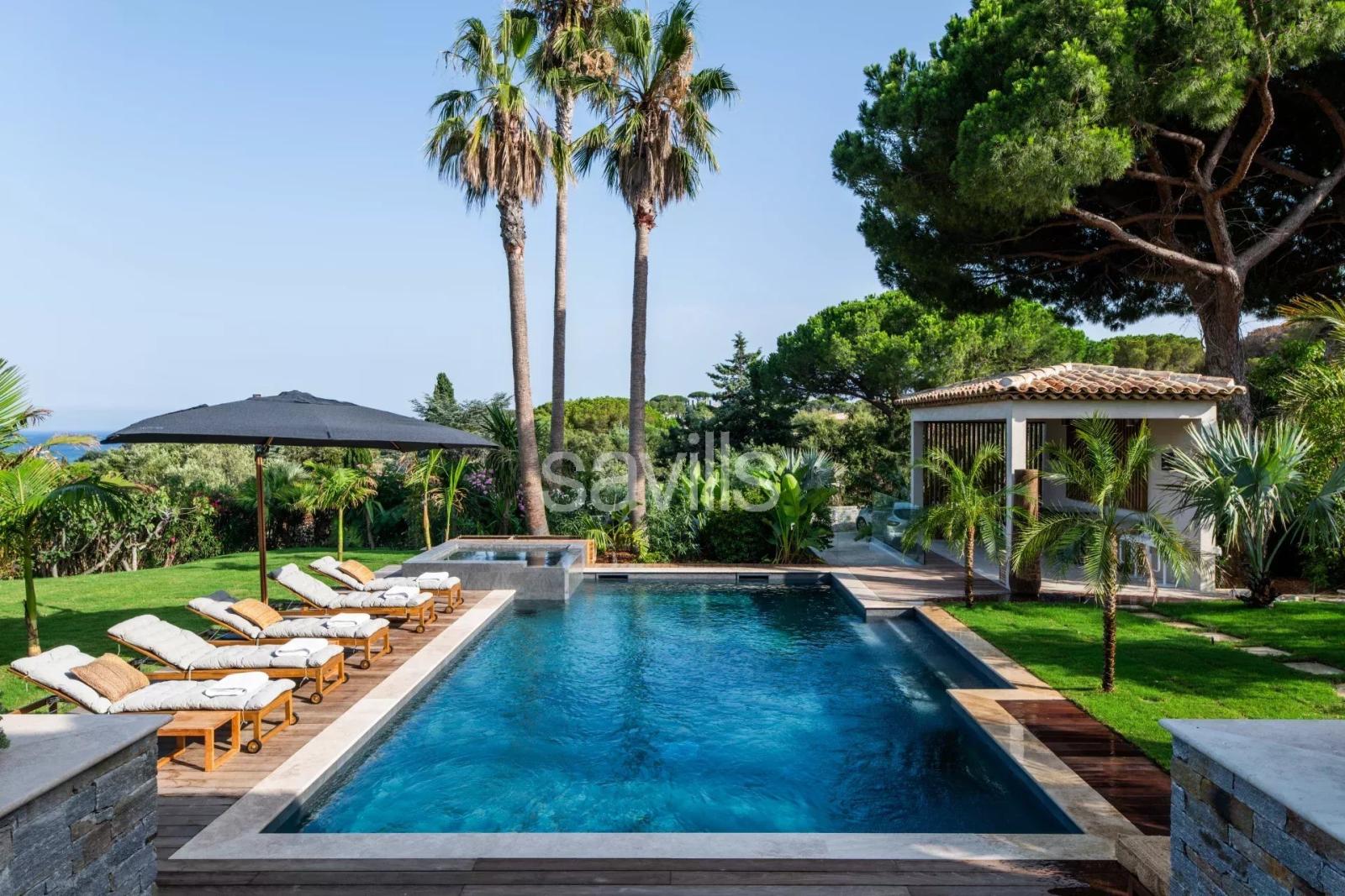 Propriété vue mer proche de la plage de Pampelonne