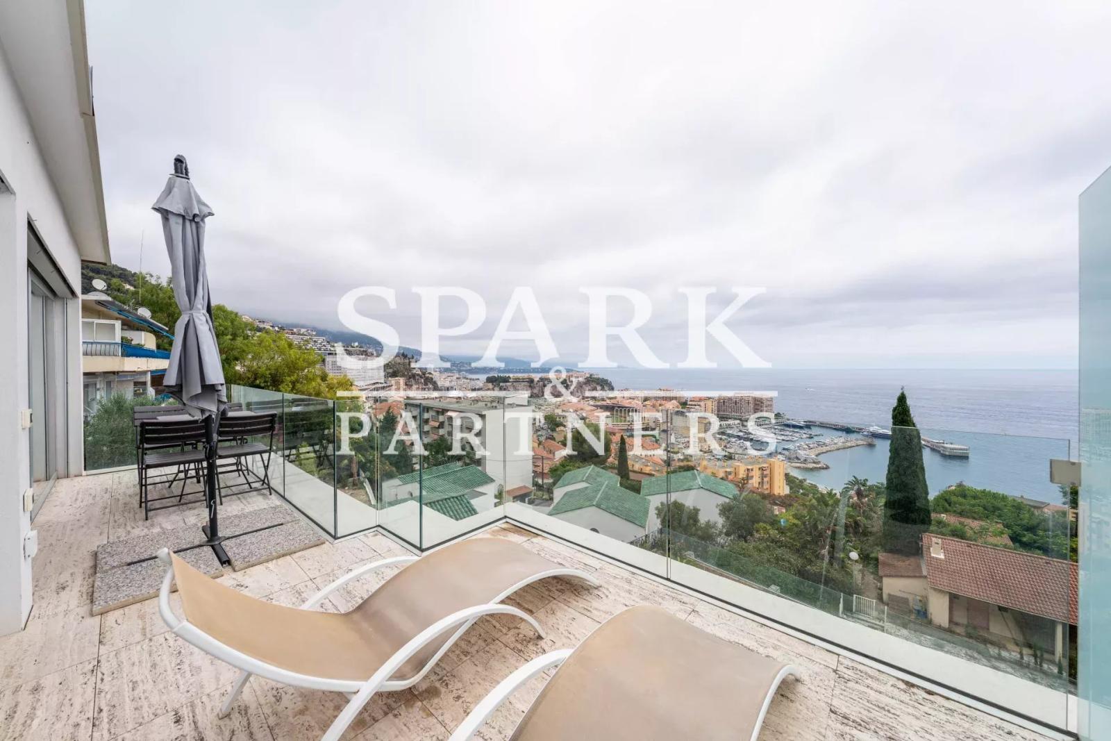 Cap d'Ail - Appartement avec une vue imprenable sur la mer et piscine