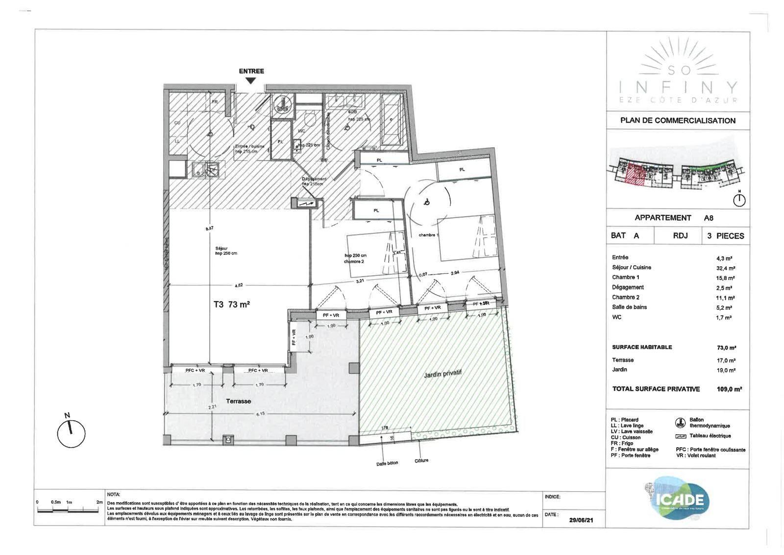 ÈZE – SO INFINY – 3 PIÈCES MEUBLÉ AVEC JARDIN, PISCINE ET DEUX PARKINGS