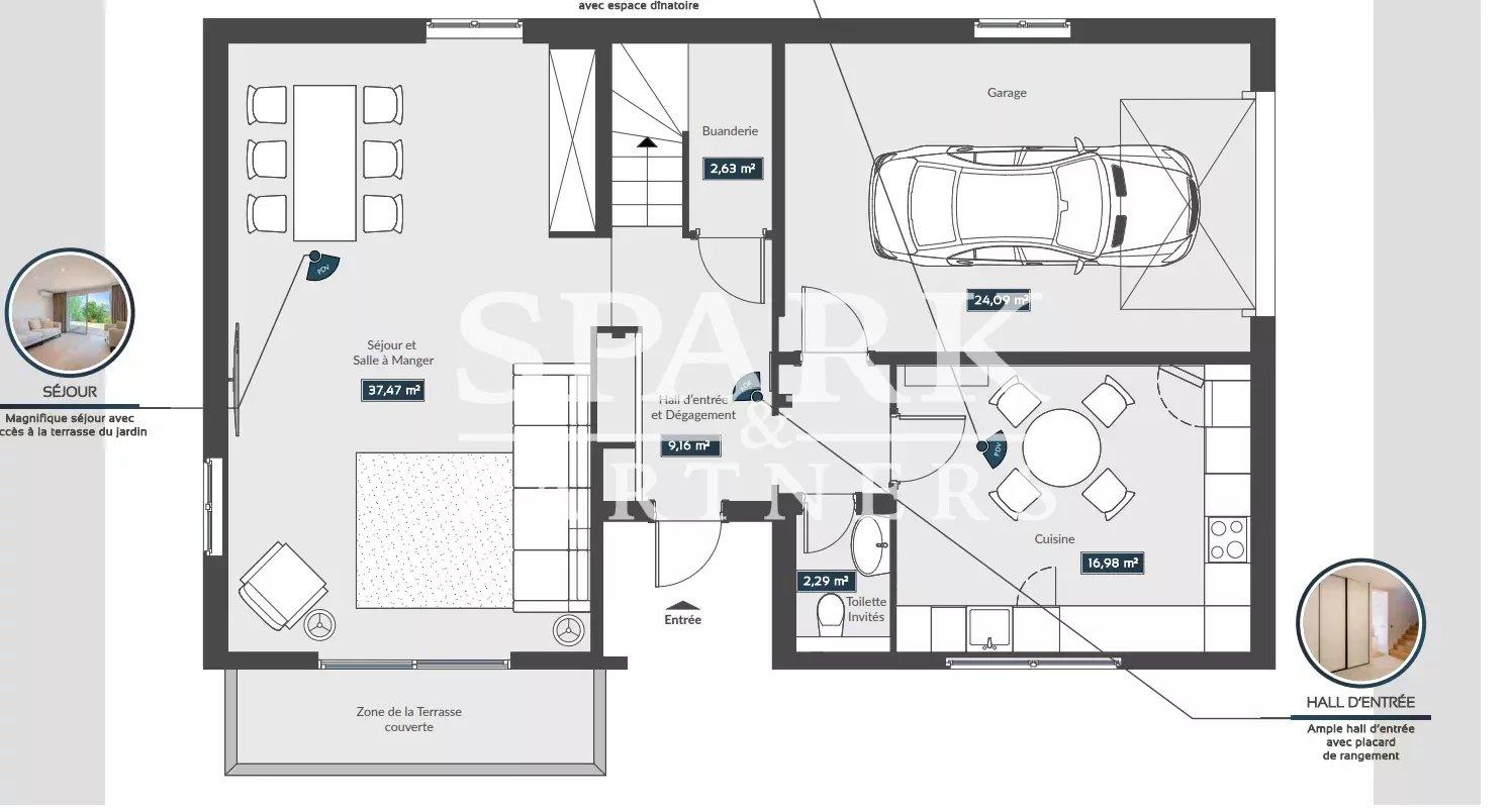 Roquebrune Cap Martin - Maison individuelle dans un domaine privé