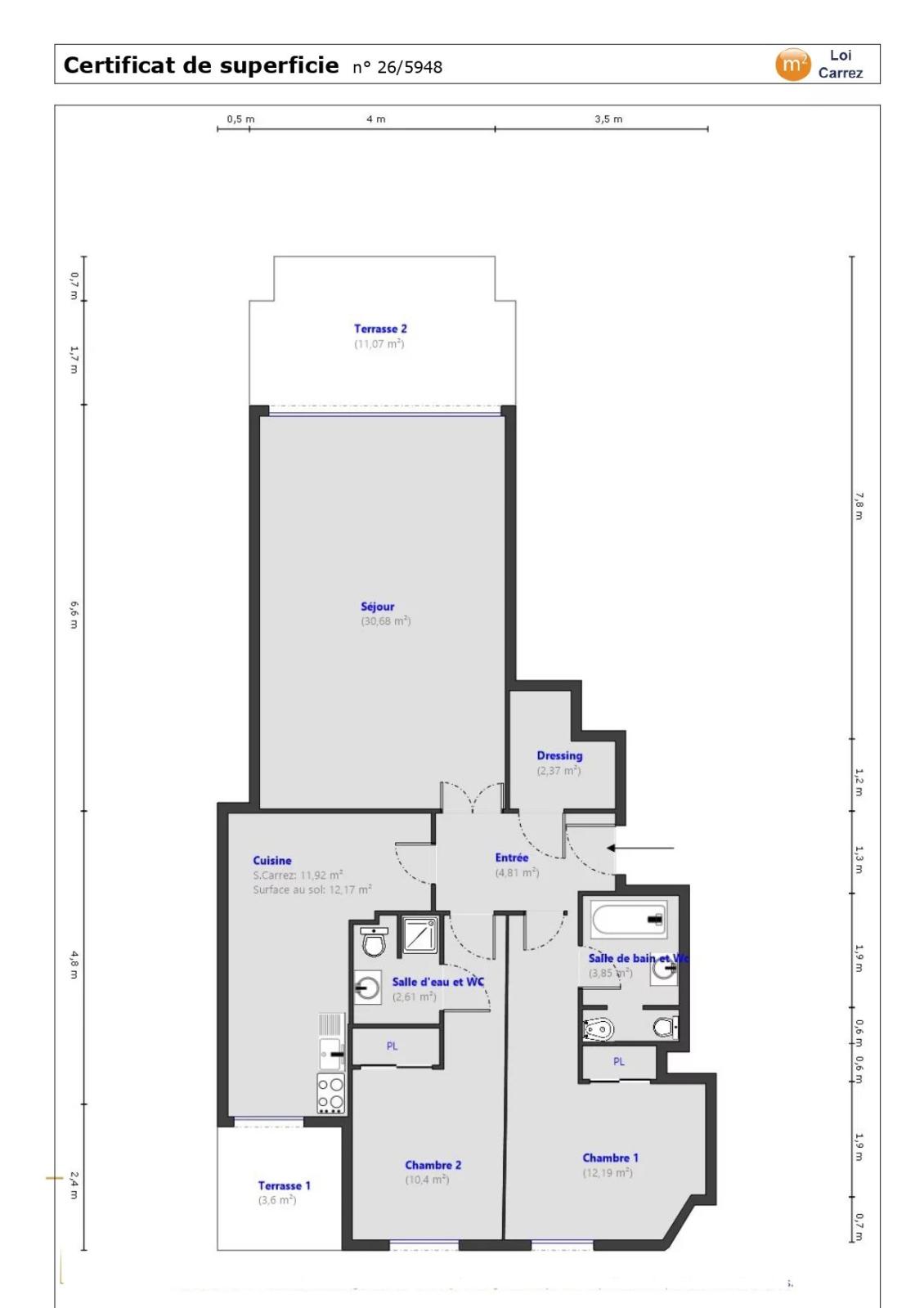 EXCLUSIVITÉ – CANNES PLAGES DU MIDI – 3 PIÈCES AVEC TERRASSE,  FRONT DE MER