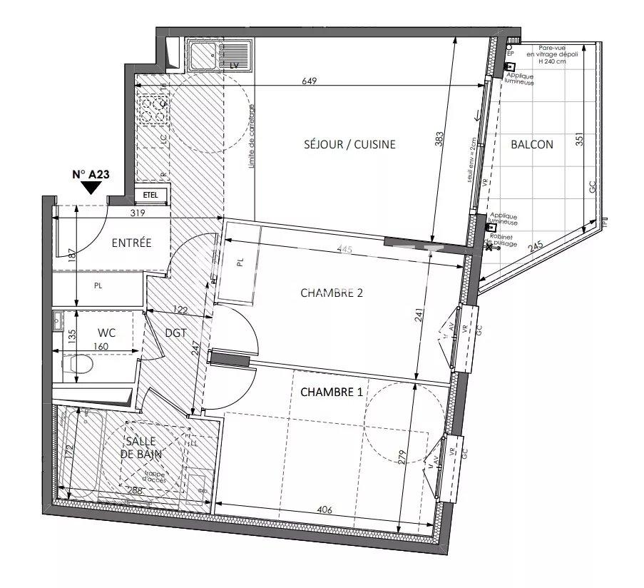 Beausoleil - Standing résidence centre ville - Appartement 3 pièces