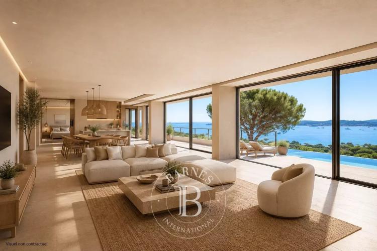 GRIMAUD – VILLA CONTEMPORAINE D'EXCEPTION – VUE MER PANORAMIQUE – DEUX PISCINES