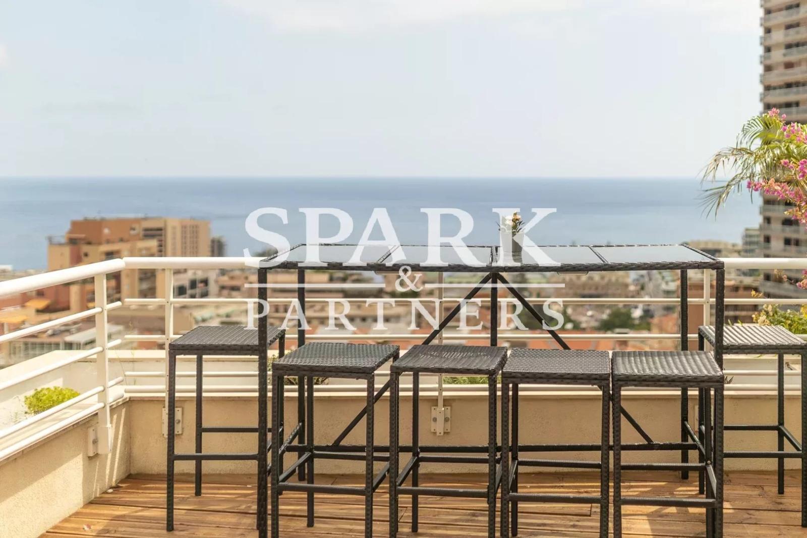 Luxueux penthouse 4 pièces avec une vue imprenable sur la Principauté, le Casino et la mer