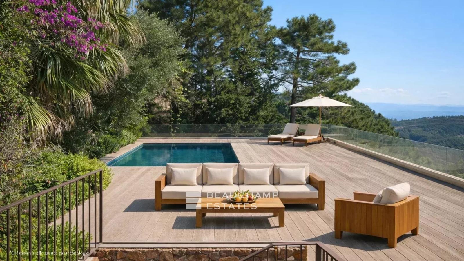 Villa contemporaine neuve avec vue mer