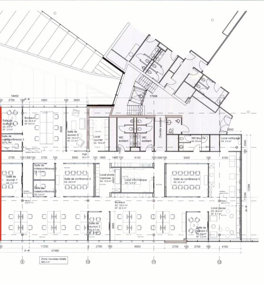 Bureaux spacieux à louer, emplacement stratégique proche de l'aéroport.