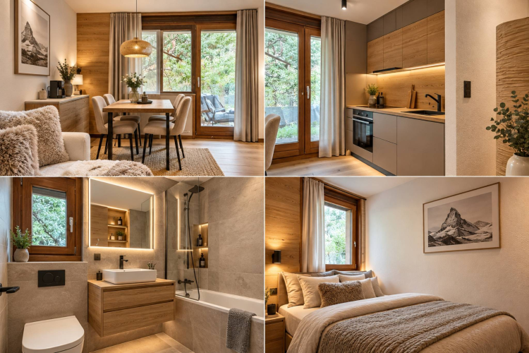 Appartement de 2 pièces en résidence secondaire dans un environnement calme à Zermatt