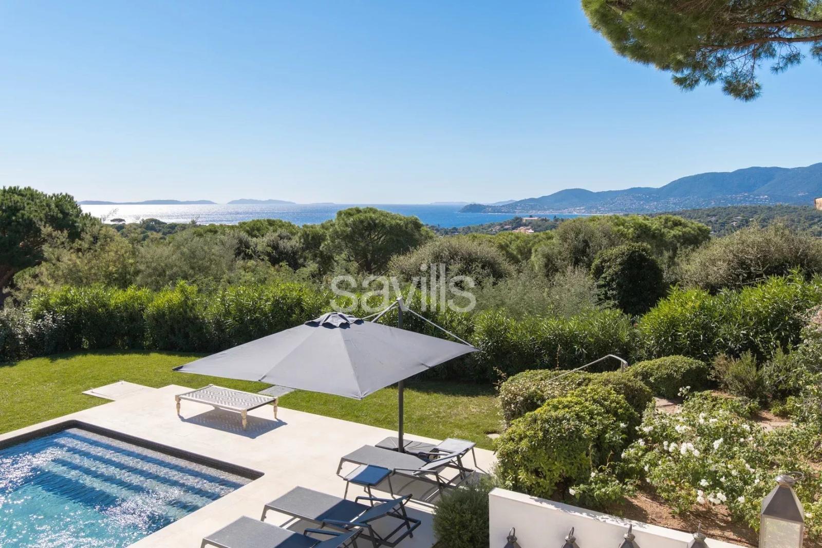 Villa huit personnes sur les hauteurs de Gigaro - piscine et vue mer