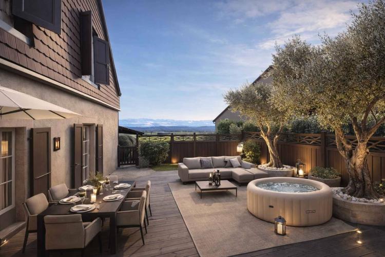 Magnifique maison villageoise rénovée avec charme, volumes et vue sur les Alpes