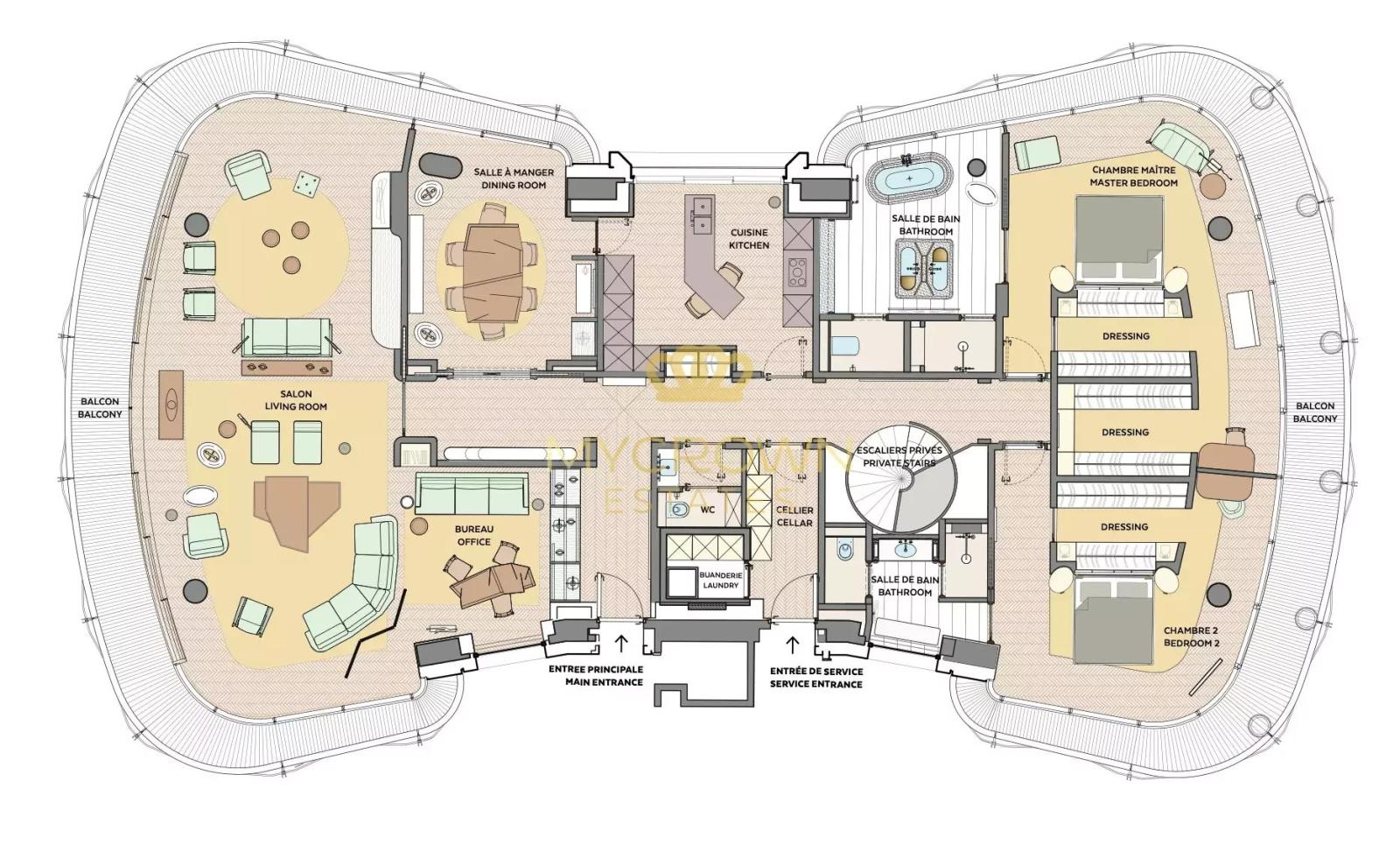 Magnifique duplex avec vue exceptionnelle sur la place du Casino et la mer