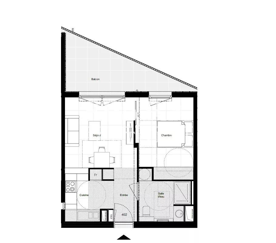 Cap d'Ail- frontière - Monaco - Appartement 2 pièces dans une nouvelle résidence