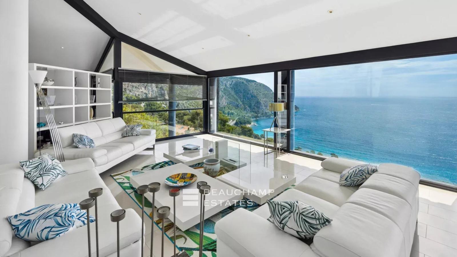 Villa contemporaine 4 chambres avec vue mer panoramique - Èze