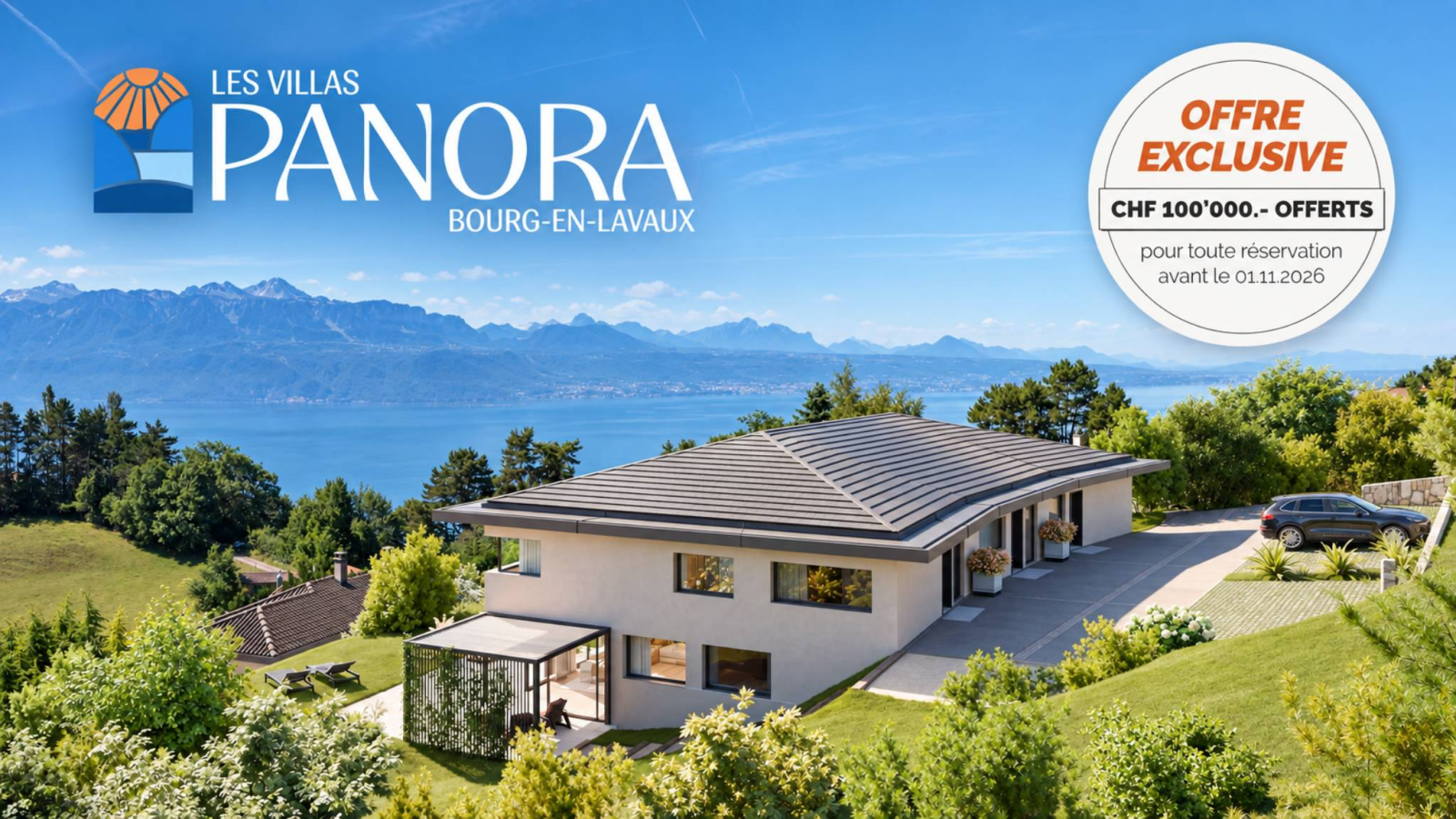 Trois villas de standing sur plans avec vue sur le lac
Villa B