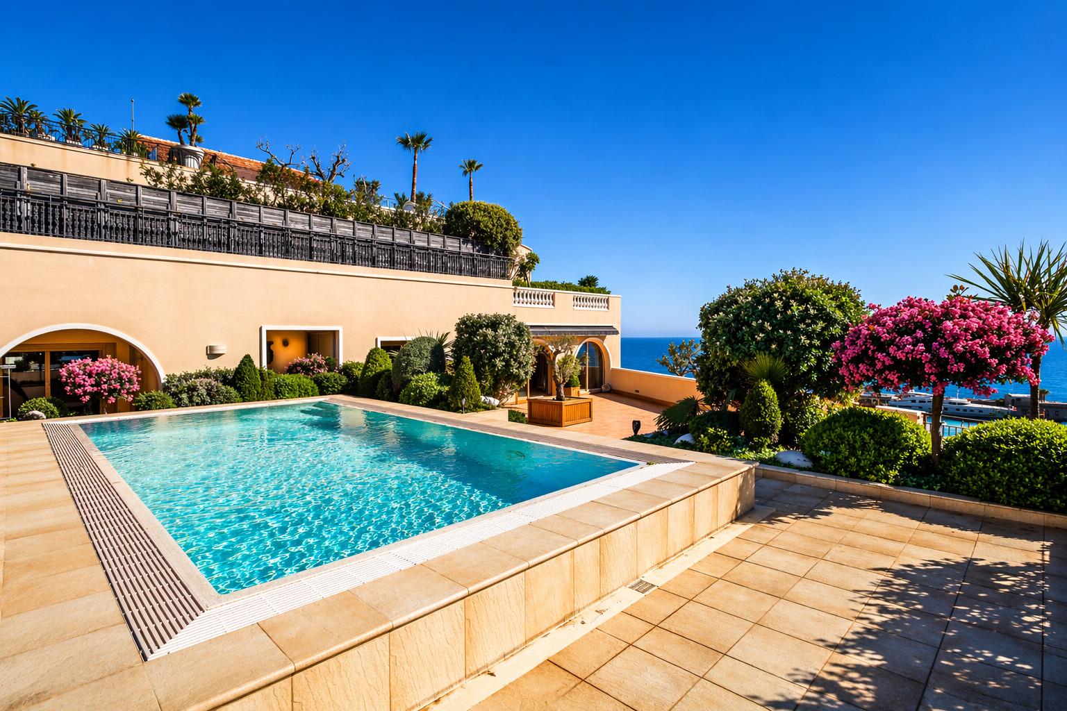 Fontvieille: Appartement d’exception avec terrasse et piscine privative face à la mer