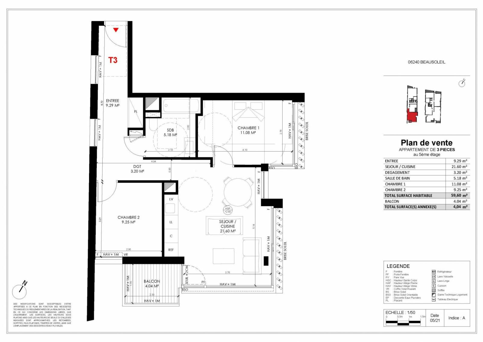 Appartement vue mer dans la prestigieuse résidence Olympe à Beausoleil, à la frontière de Monaco