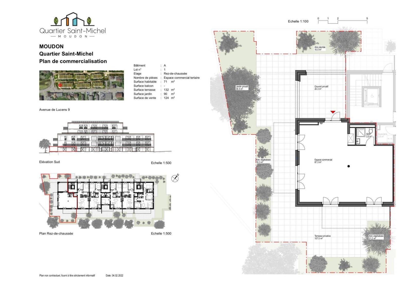 NEUF ! Arcade commerciale de 71 m² avec grande terrasse