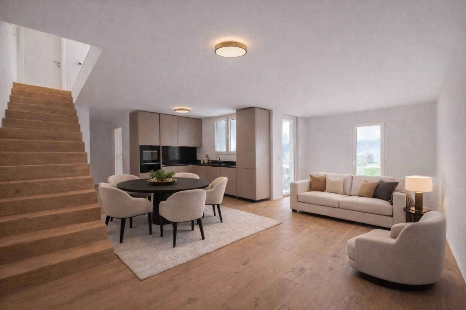 Appartement dans un cadre champêtre – Rénovation haut de gamme à Vuillerens