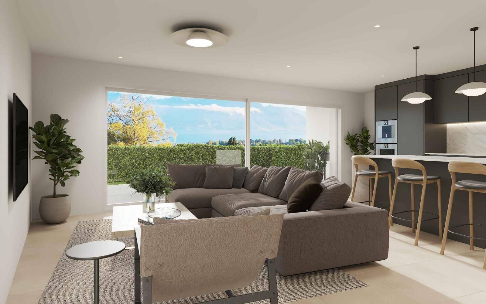 Nouveau : Appartement neuf de 3,5 pièces situé au rez-de-chaussée