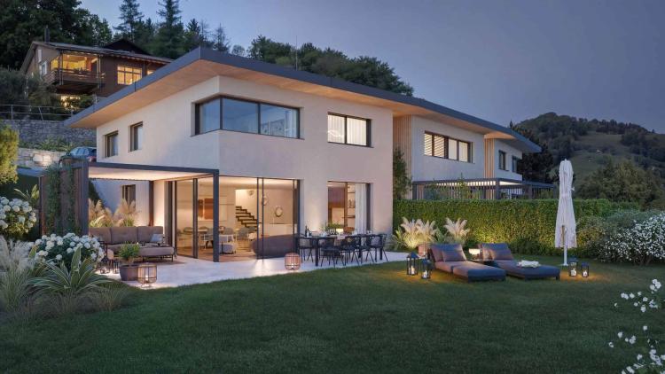 Trois villas de standing sur plans avec vue sur le lac 
Villa A 