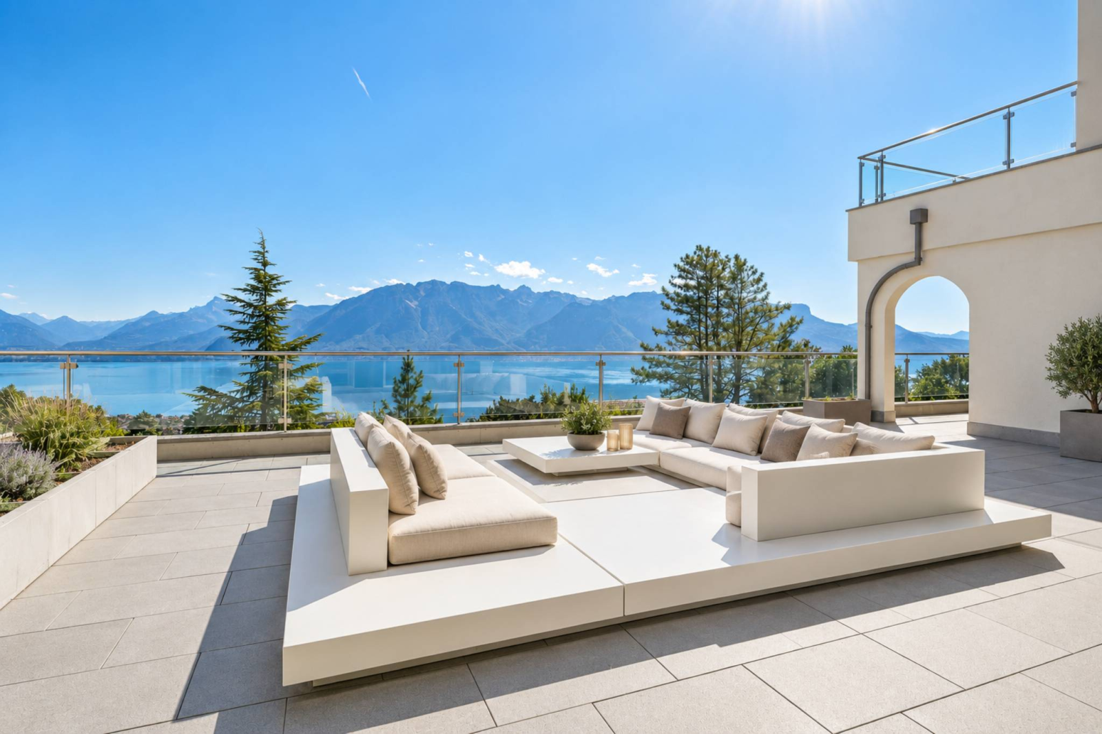 Propriété de maître avec vue panoramique sur le lac
