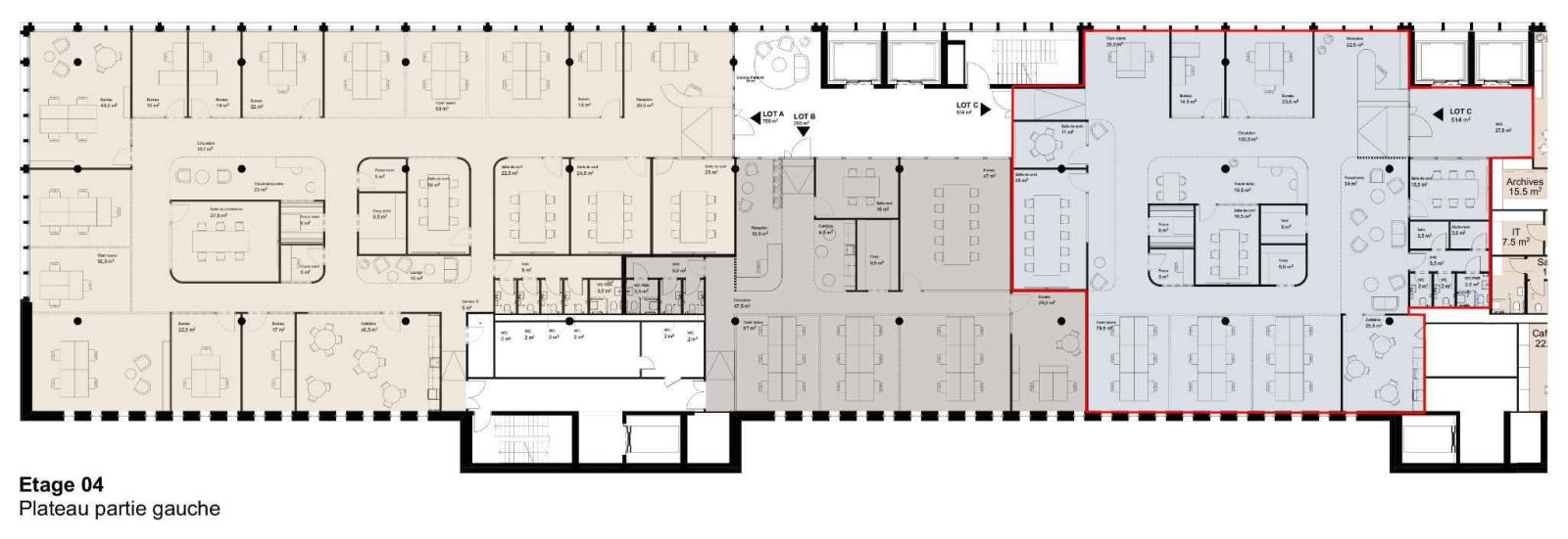 À louer – Bureaux bruts à aménager au Quartier de l’Étang