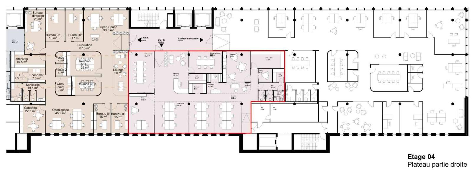 À louer – Bureaux bruts à aménager au Quartier de l’Étang