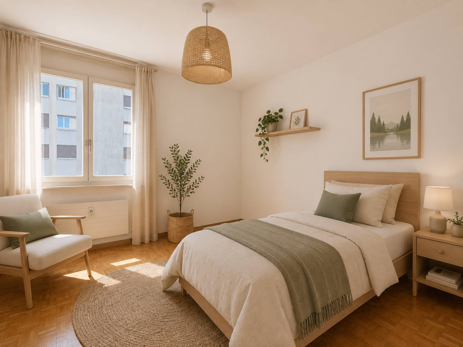 Élégant appartement familial de 4.5 pièces avec cheminée et loggia