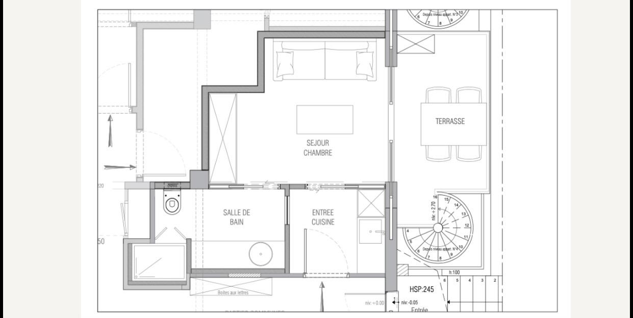 Studio rénové avec terrasse – Luminosité & confort