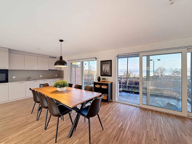 Élégant 3.5 pièces neuf avec deux espaces extérieurs