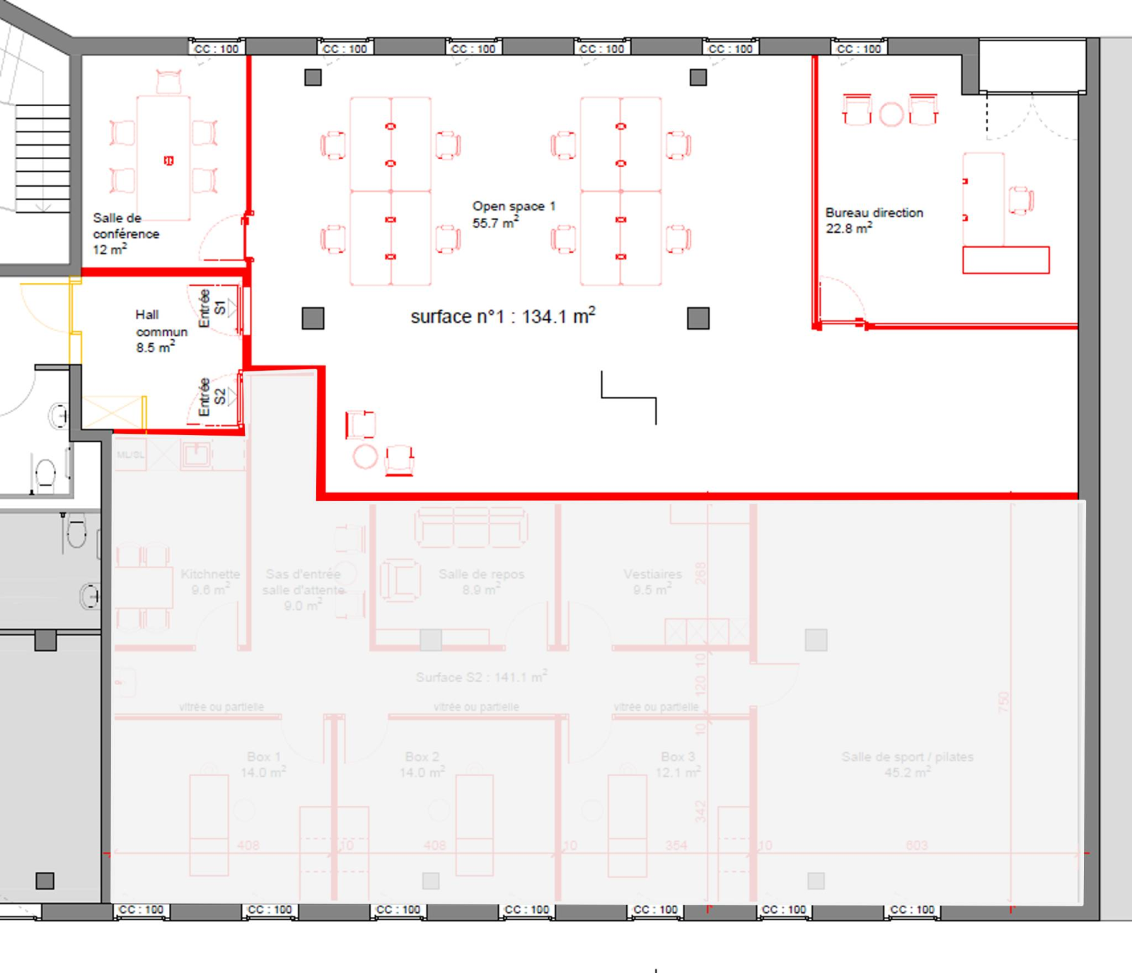 Bureaux 134 m2 - secteur Plainpalais/HUG
