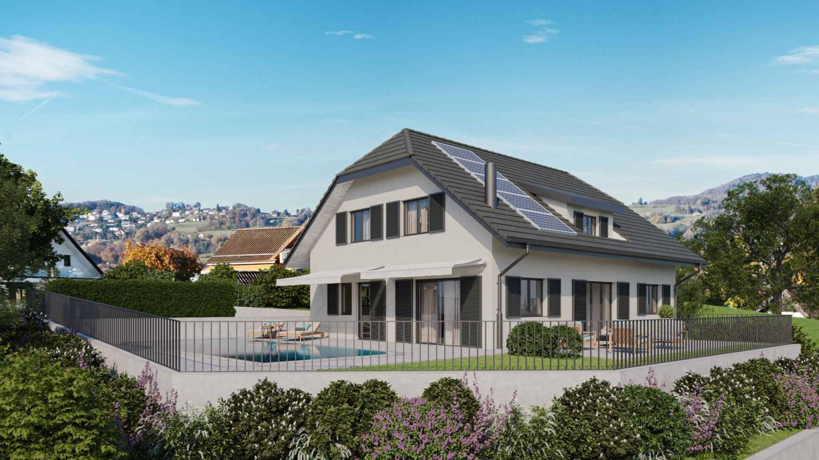 Neuf ! Villa individuelle avec piscine et magnifique vue sur le lac 