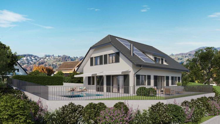 Neuf ! Villa individuelle avec piscine et magnifique vue sur le lac 