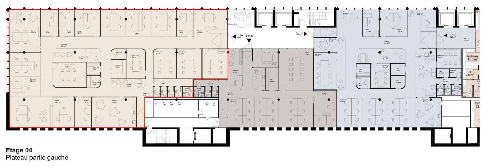 À louer – Bureaux bruts à aménager au Quartier de l’Étang